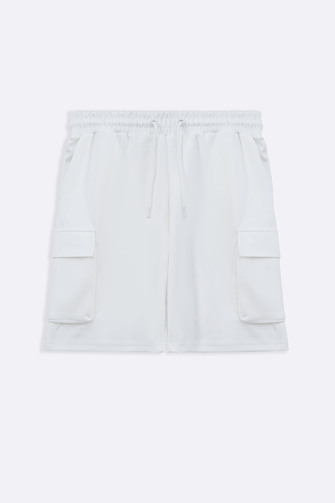 WHITE NEOPRENE CARGO SHORTS