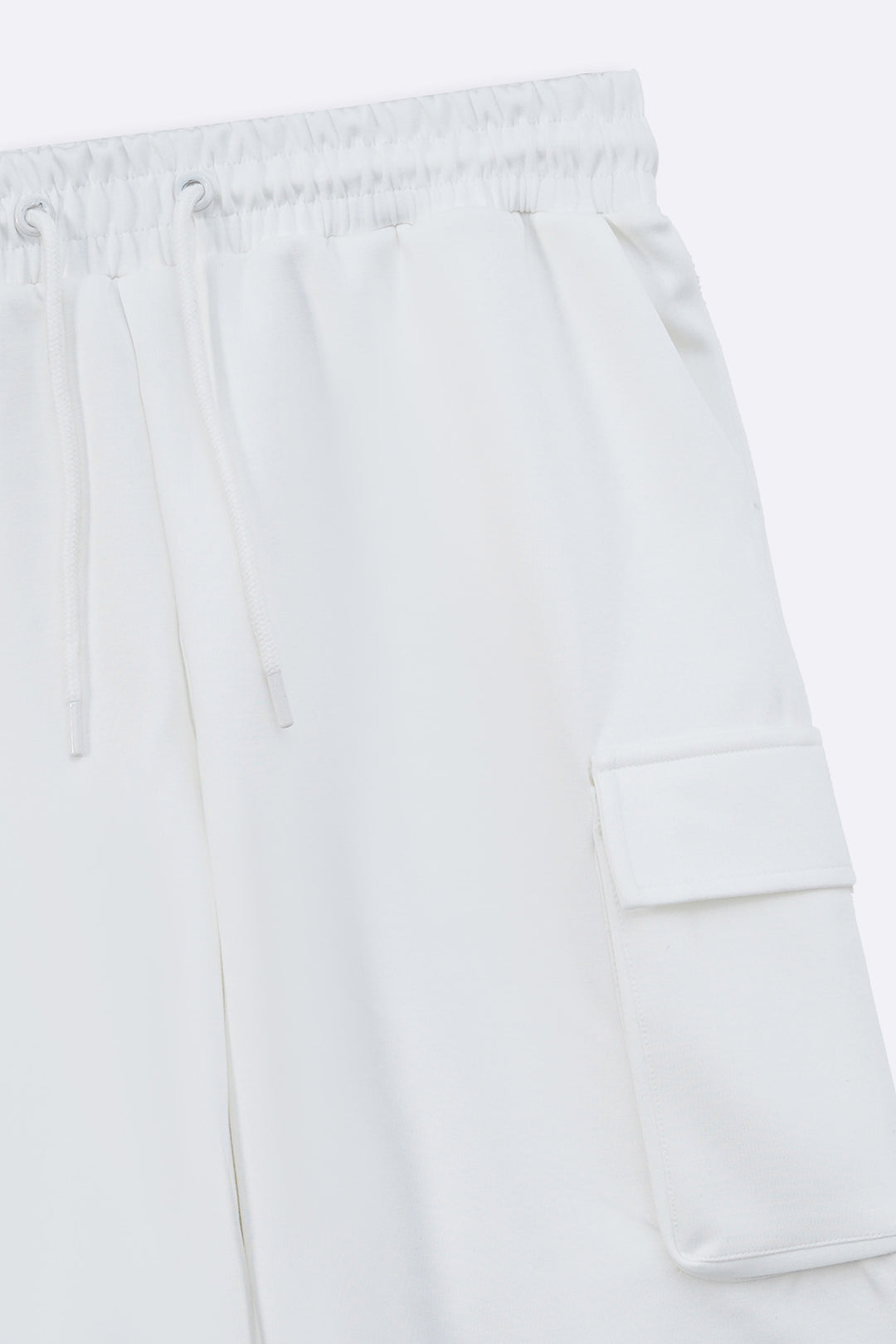 WHITE NEOPRENE CARGO SHORTS