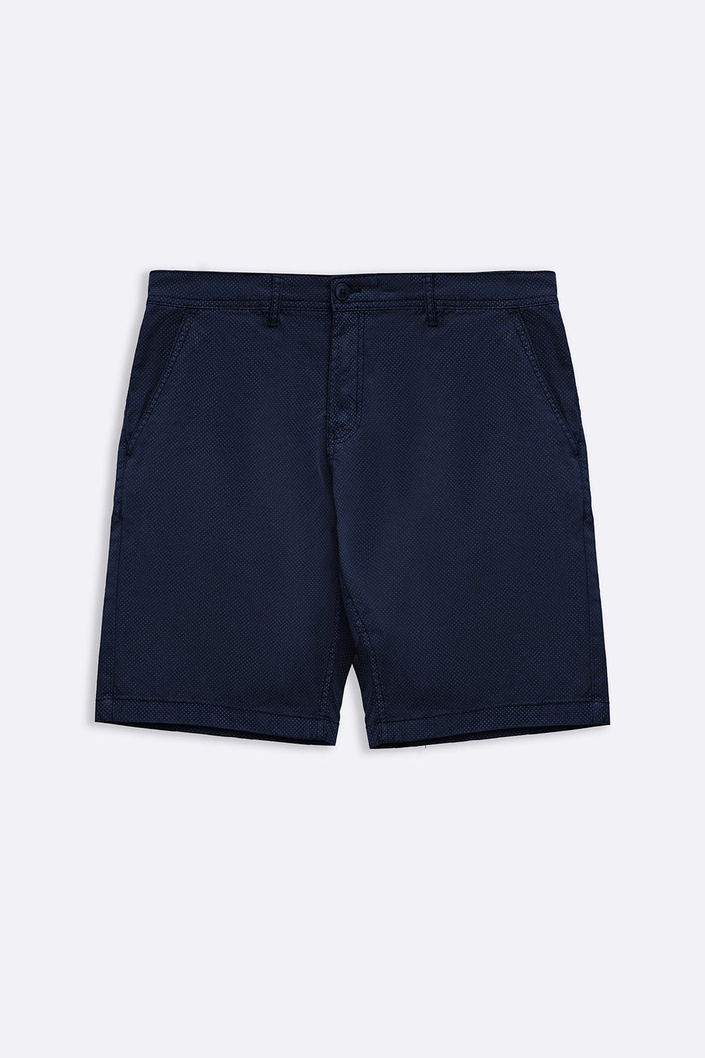 NAVY PRINTED CHINO SHORTS