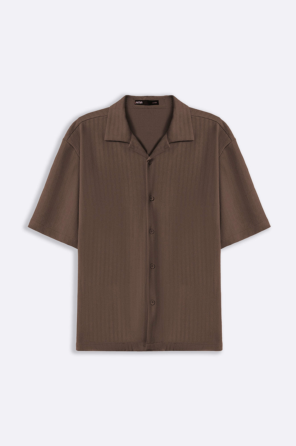 DARK BROWN TEXTURED SAFARI SHIRT
