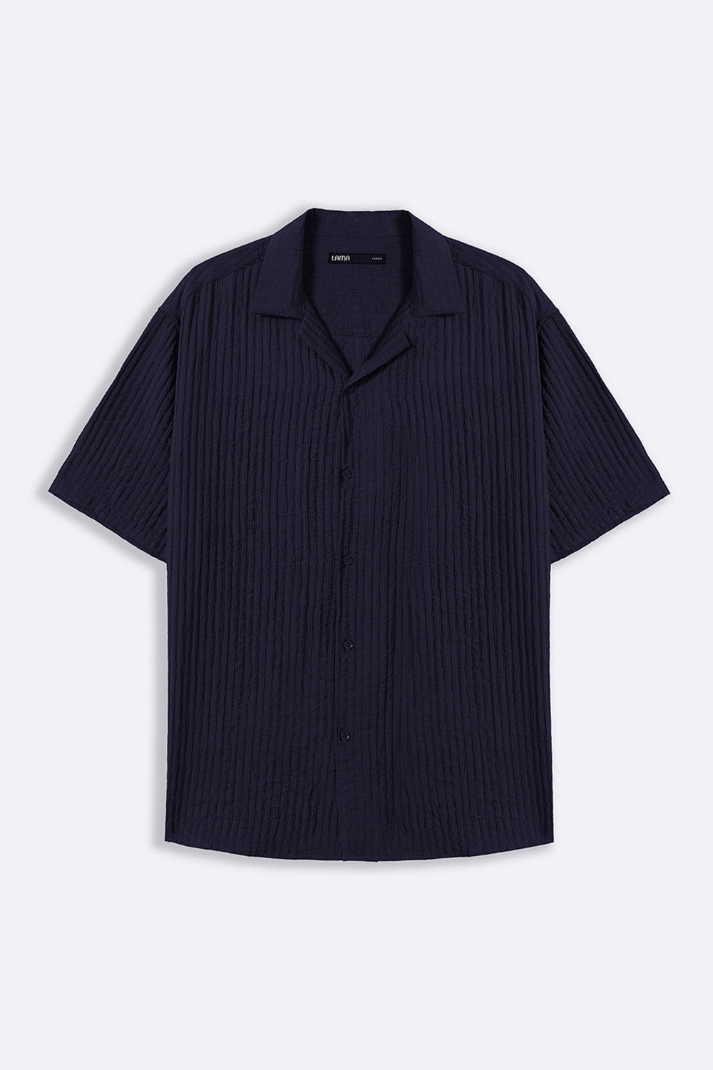 NAVY CACTUS SILK SHIRT