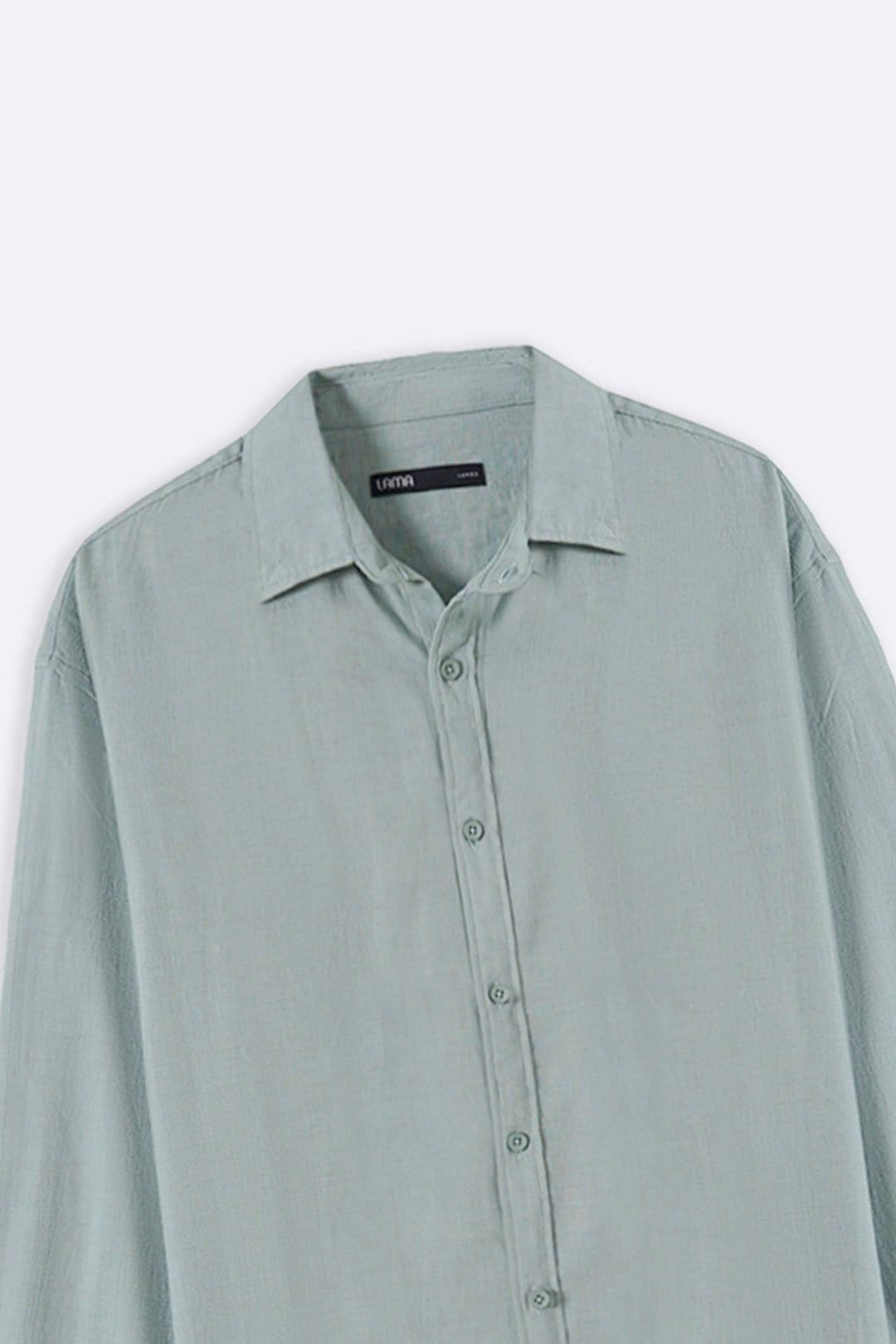TURQUOISE SLUB COTTON SHIRT