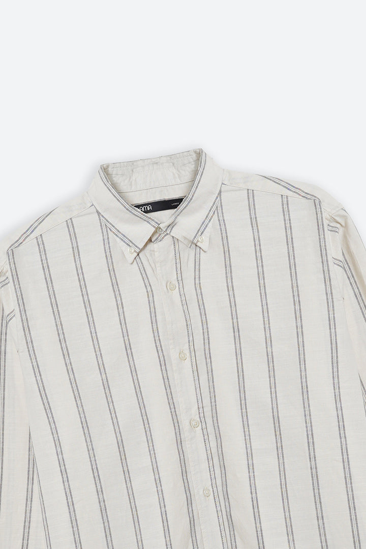ECRU STRIPED COTTON SHIRT