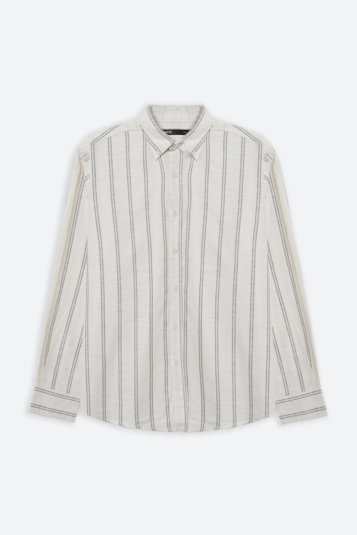 ECRU STRIPED COTTON SHIRT