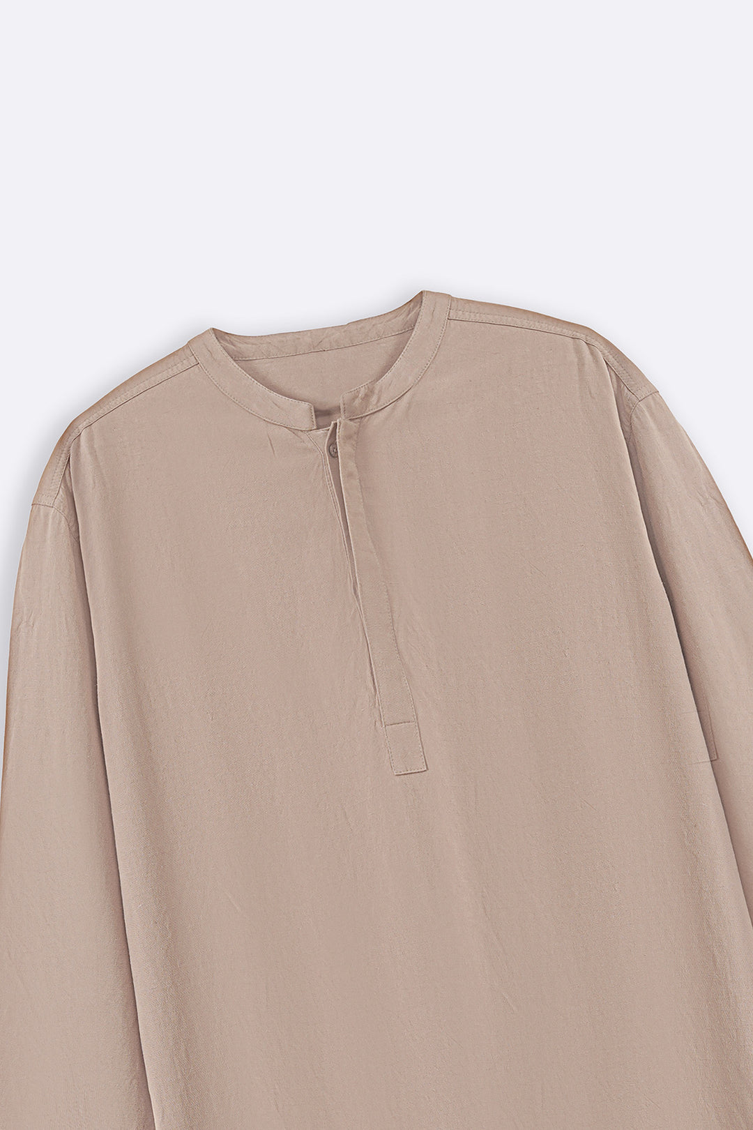 BEIGE LINEN BLEND LONG SHIRT