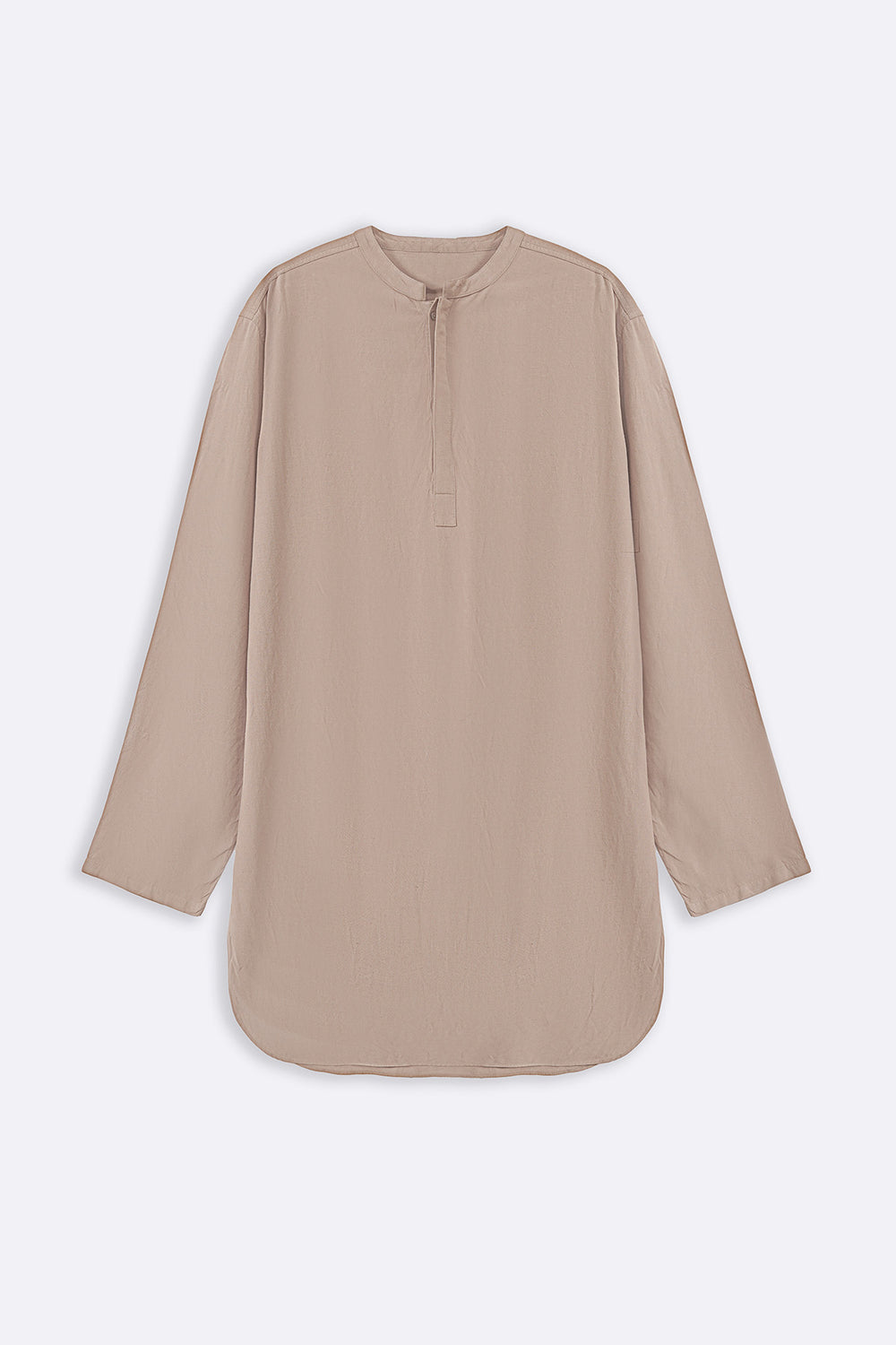 BEIGE LINEN BLEND LONG SHIRT