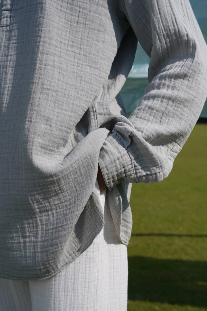 GREY MUSLIN LONG SHIRT