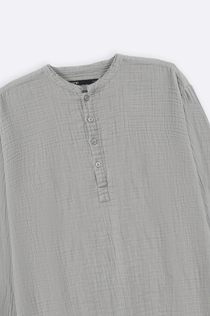 GREY MUSLIN LONG SHIRT