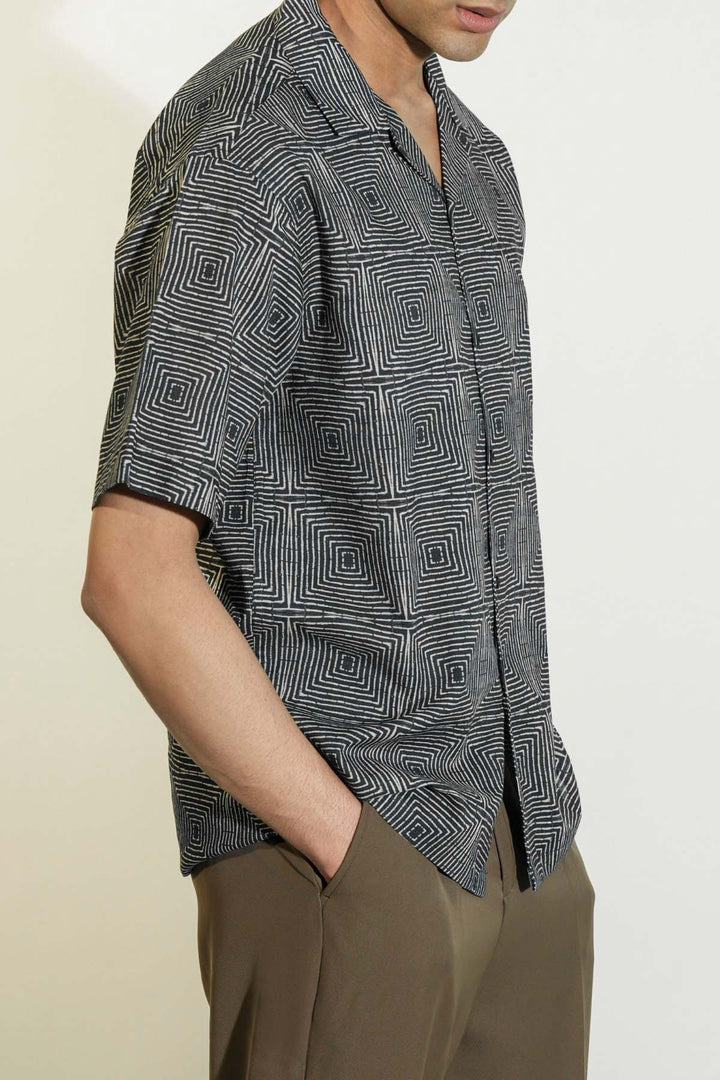 BLACK BATIK SAFARI SHIRT