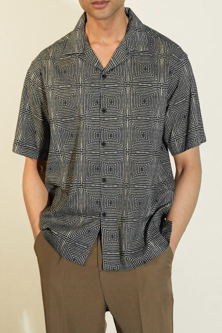 BLACK BATIK SAFARI SHIRT