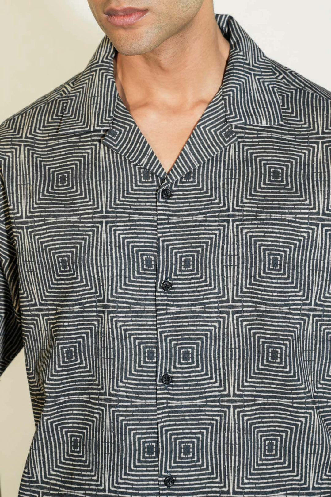 BLACK BATIK SAFARI SHIRT