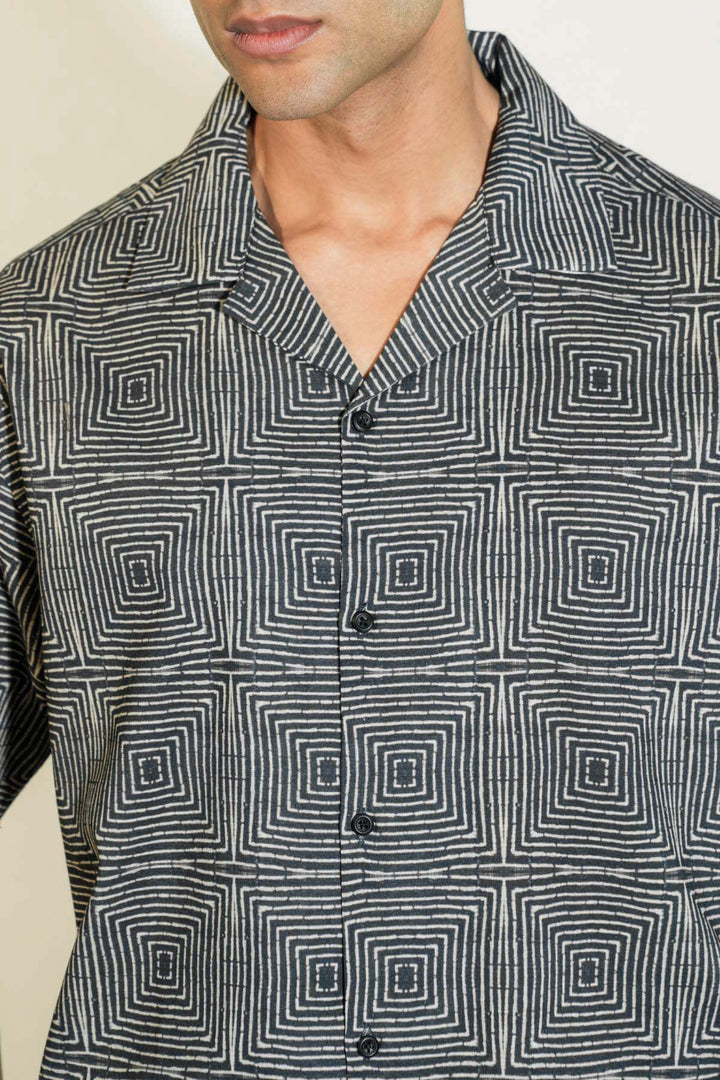 BLACK BATIK SAFARI SHIRT