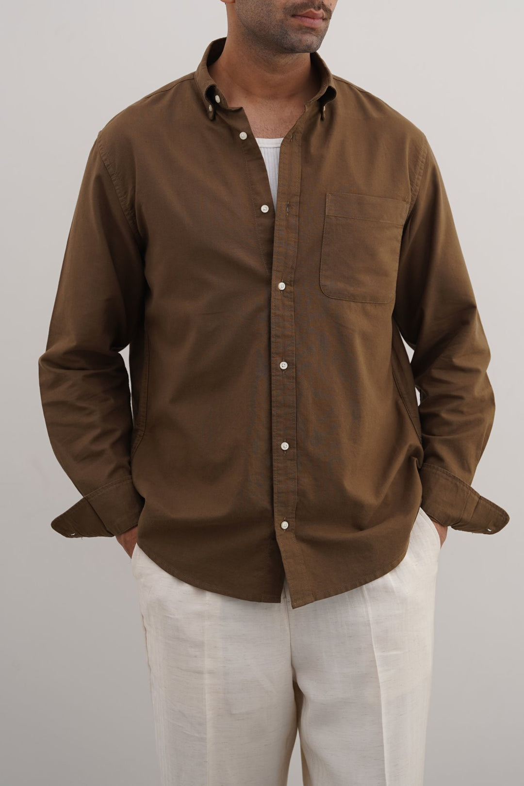 BROWN OXFORD SHIRT