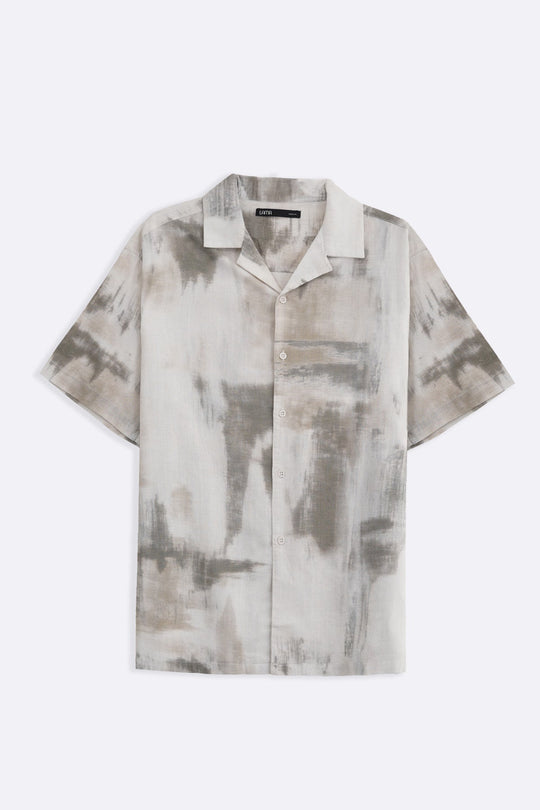 OFF WHITE DEEP MOSS PRINTED SHIRT