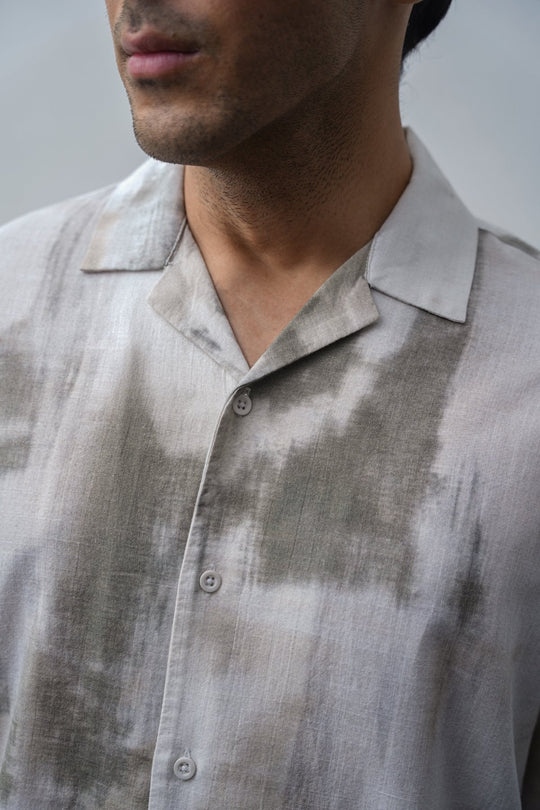 OFF WHITE DEEP MOSS PRINTED SHIRT