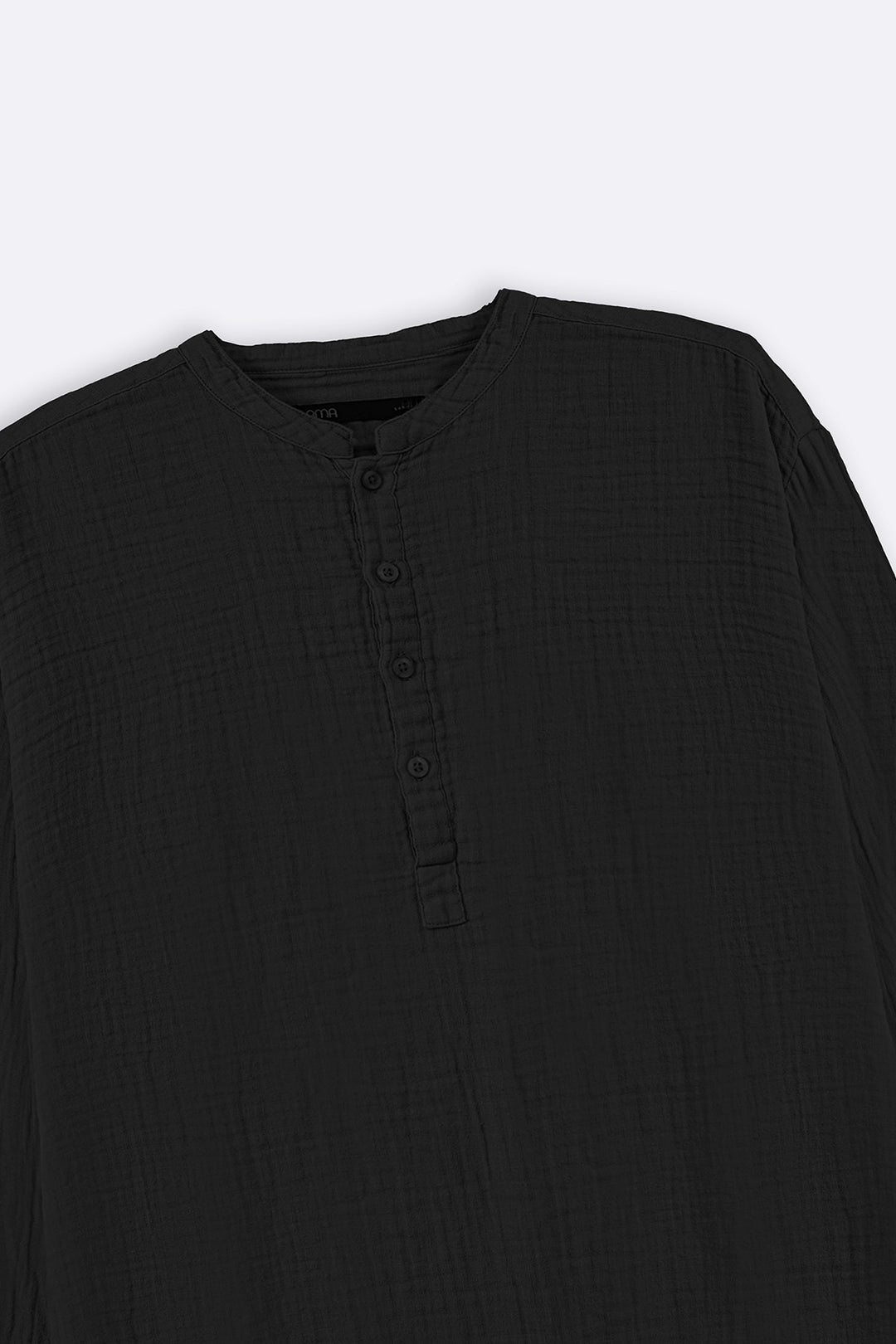 BLACK MUSLIN LONG SHIRT
