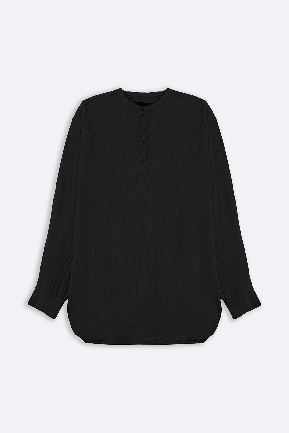 BLACK MUSLIN LONG SHIRT