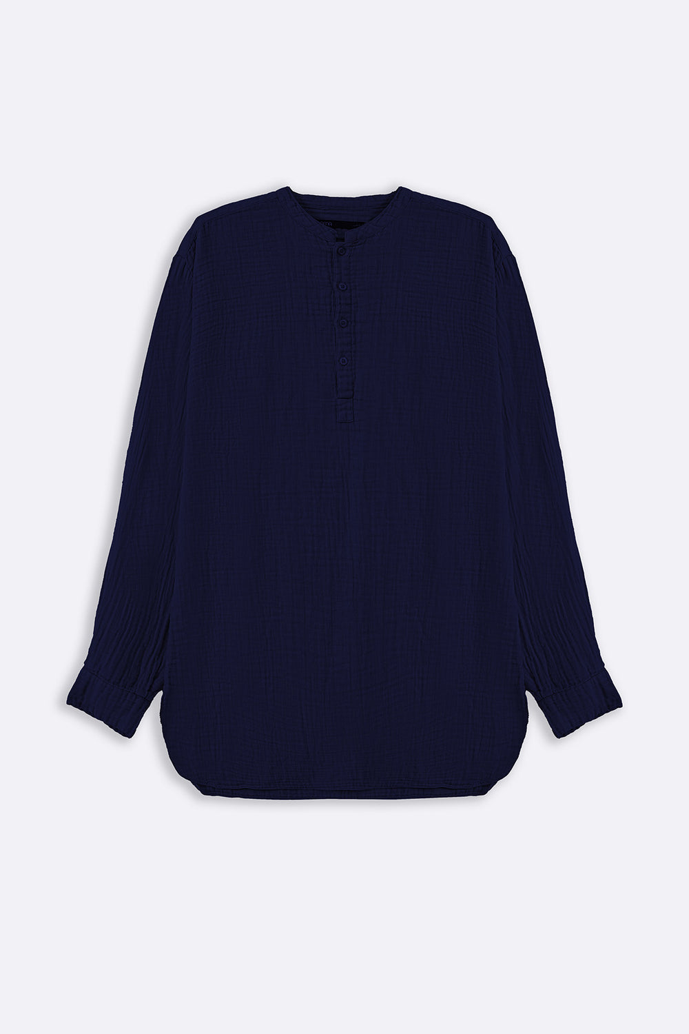NAVY MUSLIN LONG SHIRT