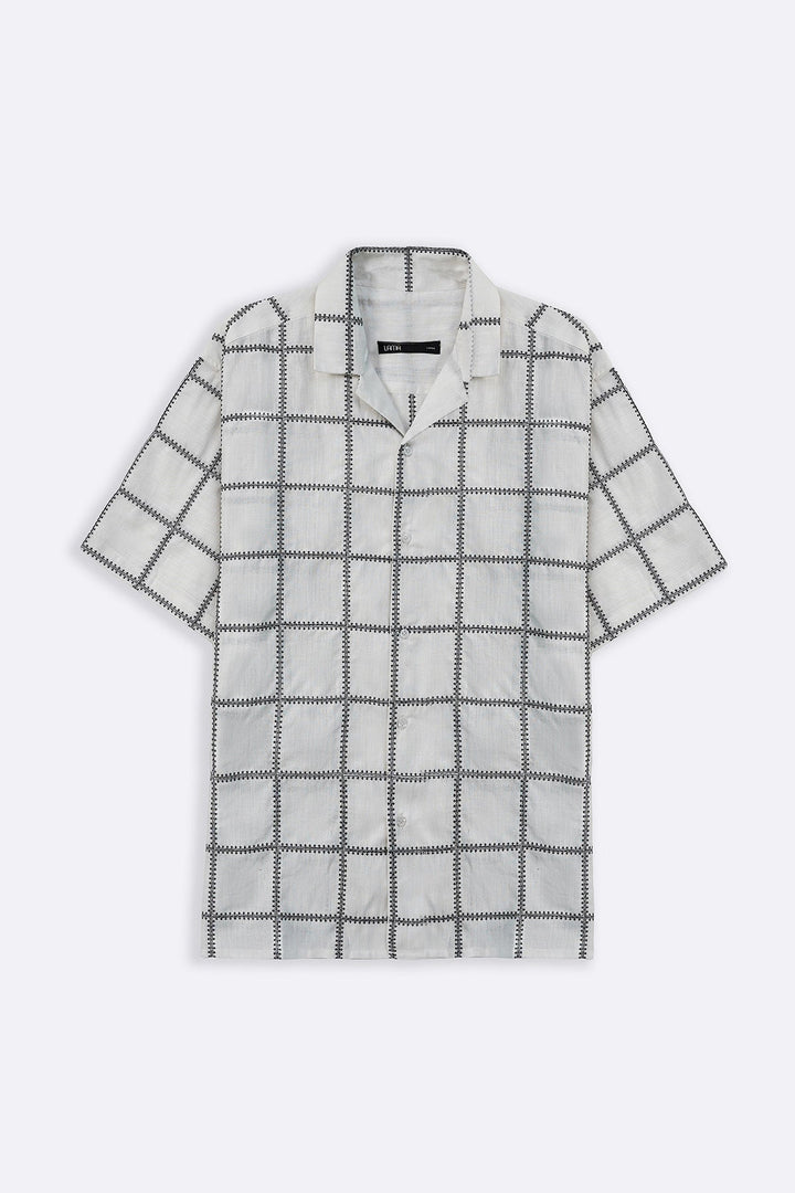 OFF WHITE EMBROIDERED SHIRT