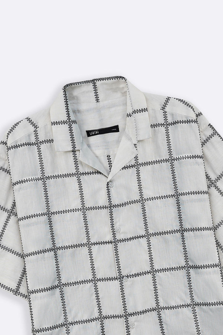 OFF WHITE EMBROIDERED SHIRT