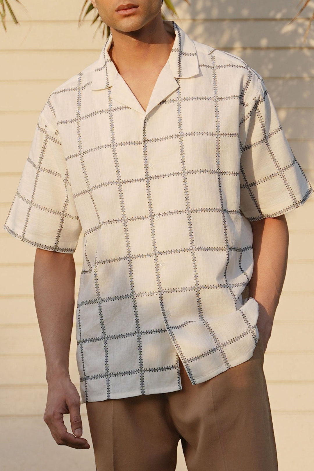 OFF WHITE EMBROIDERED SHIRT