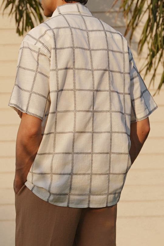 OFF WHITE EMBROIDERED SHIRT