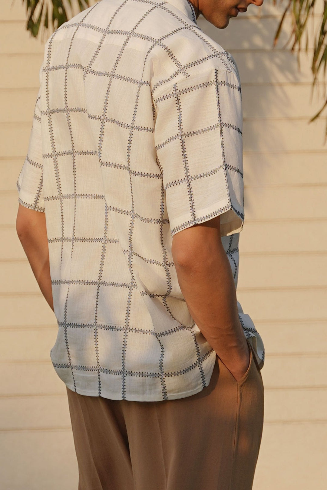 OFF WHITE EMBROIDERED SHIRT