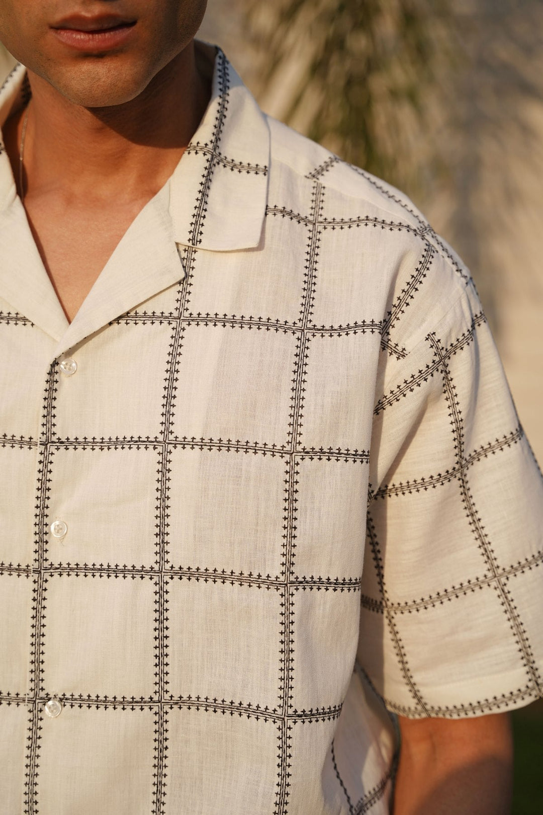 OFF WHITE EMBROIDERED SHIRT