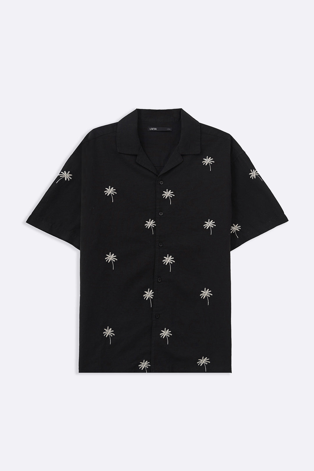 BLACK TROPICAL PALM SHIRT