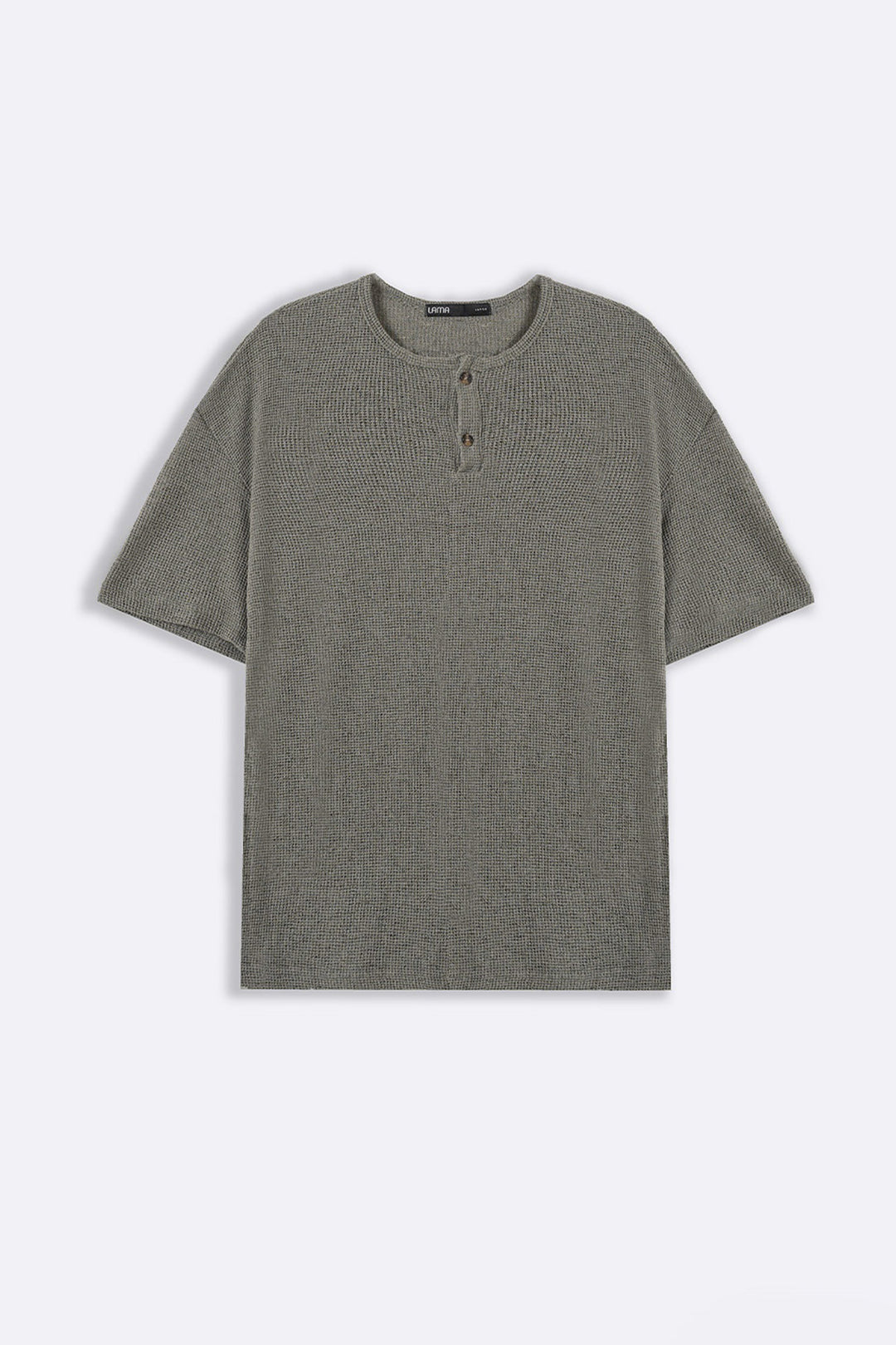 GREY JACQUARD HENLEY