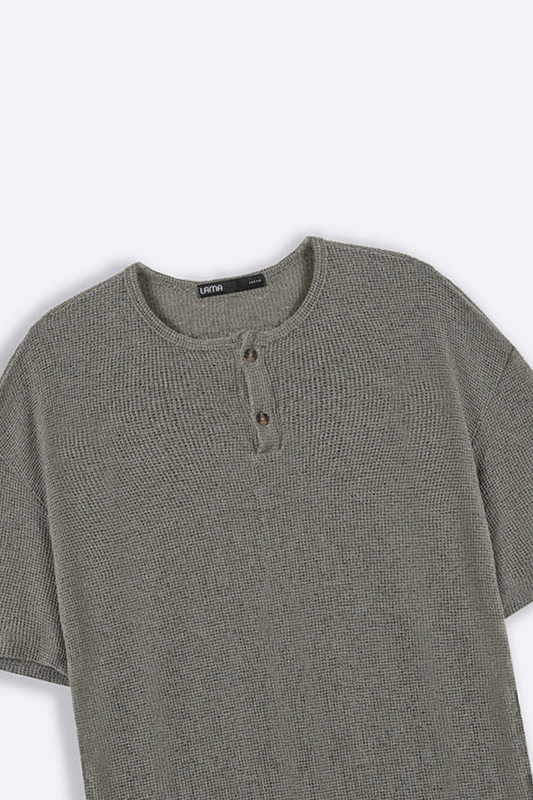 GREY JACQUARD HENLEY