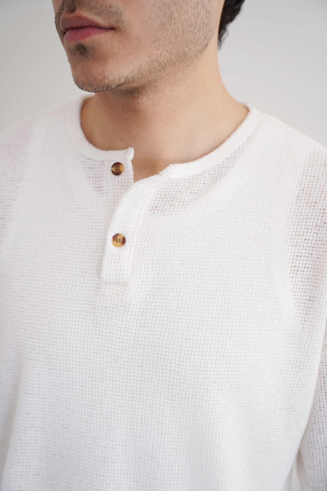 IVORY JACQUARD HENLEY