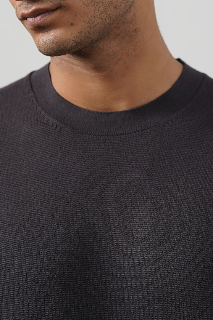 CHARCOAL SNUG KNIT TEE