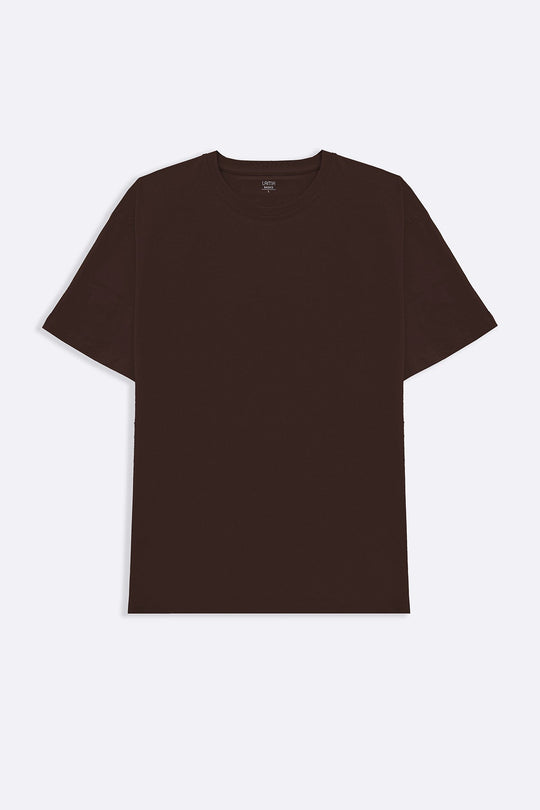 DARK BROWN CREW-NECK TEE