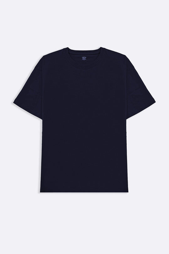 NAVY CREW-NECK TEE