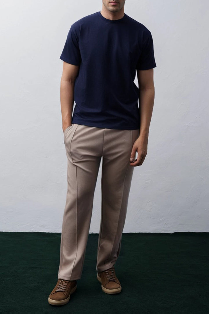 NAVY CREW-NECK TEE