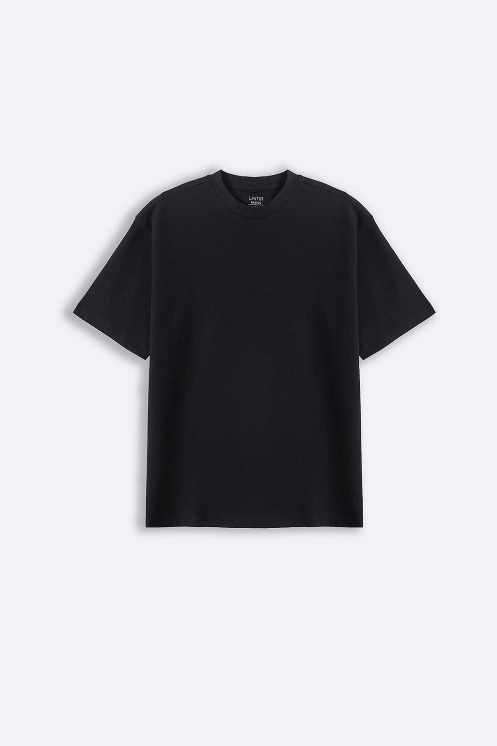 BLACK INTERLOCK TEE