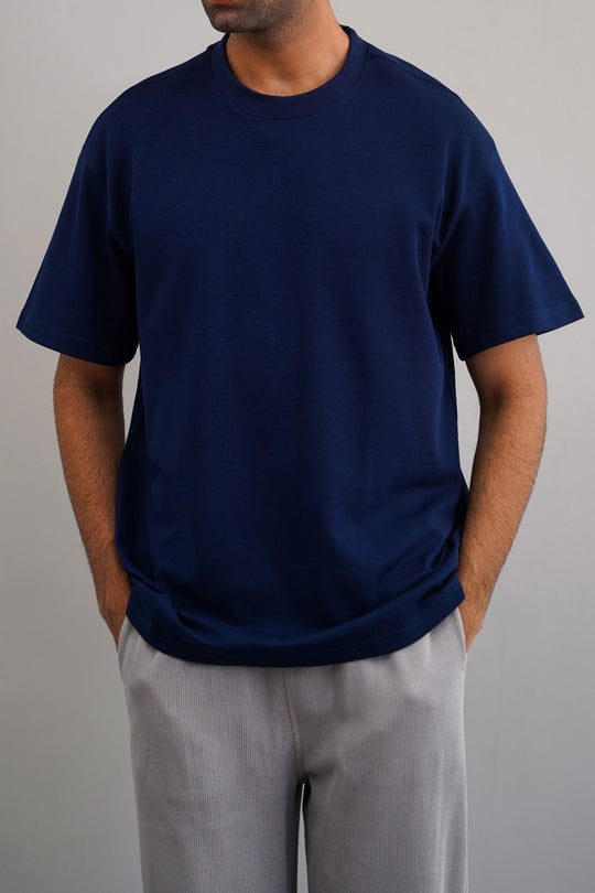MID BLUE INTERLOCK TEE