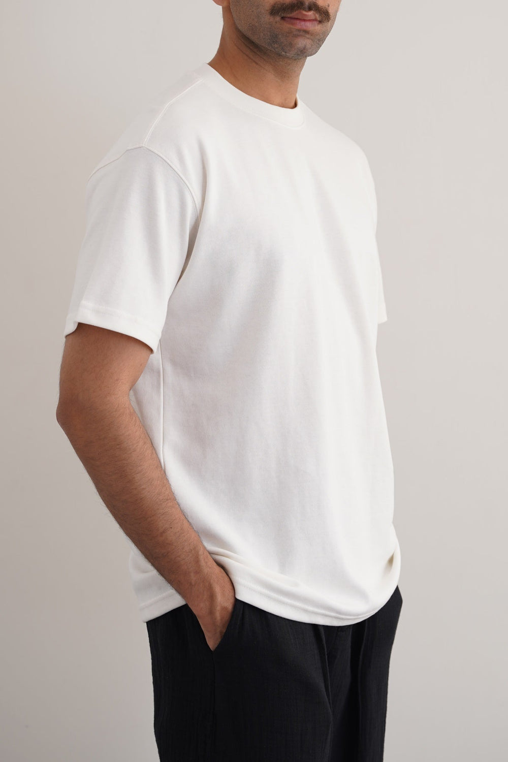 OFF WHITE INTERLOCK TEE