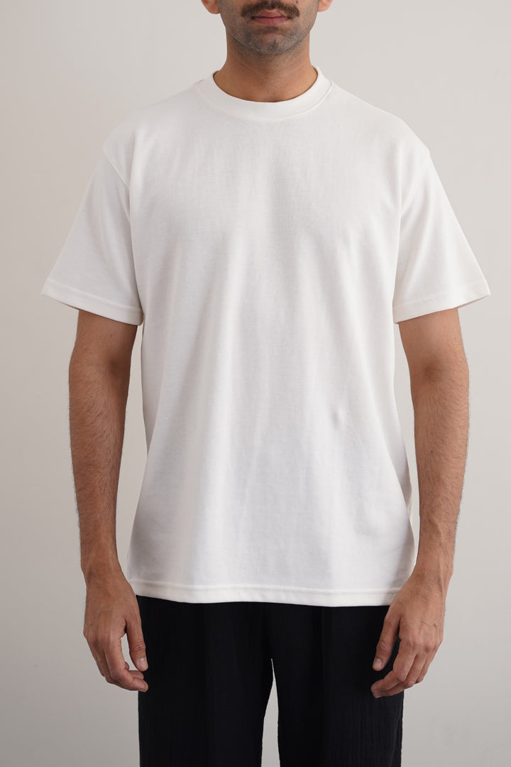 OFF WHITE INTERLOCK TEE