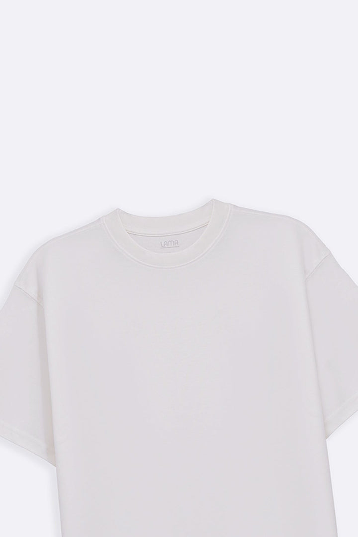 WHITE INTERLOCK TEE