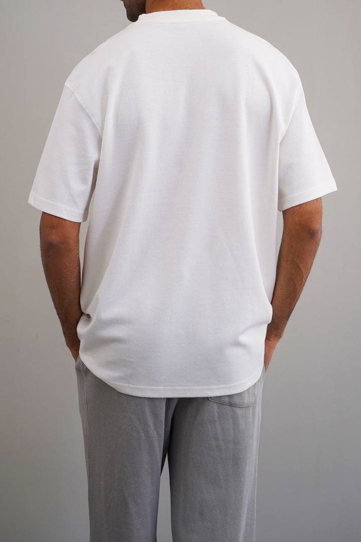 WHITE INTERLOCK TEE