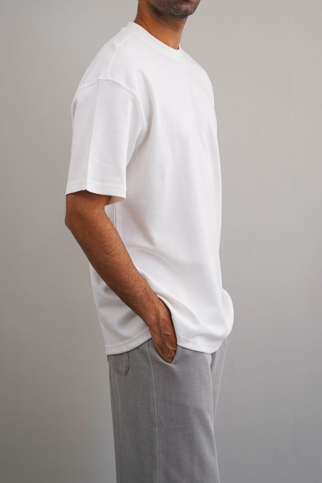 WHITE INTERLOCK TEE