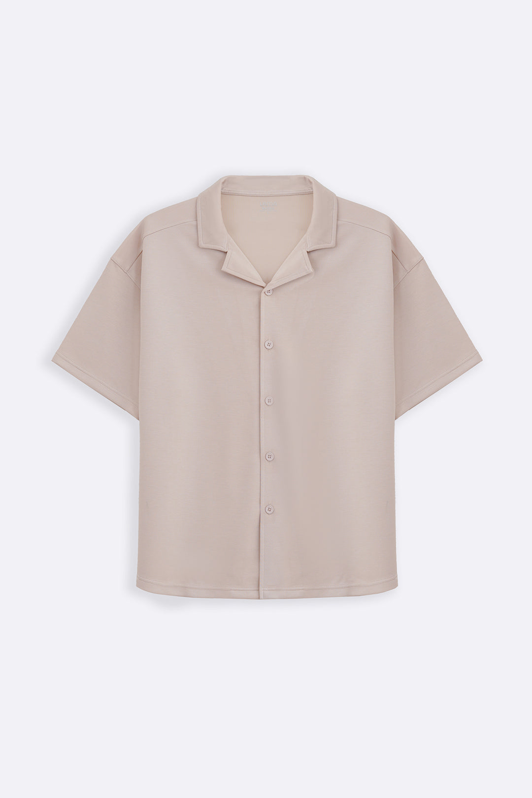 BEIGE KNITTED RESORT SHIRT