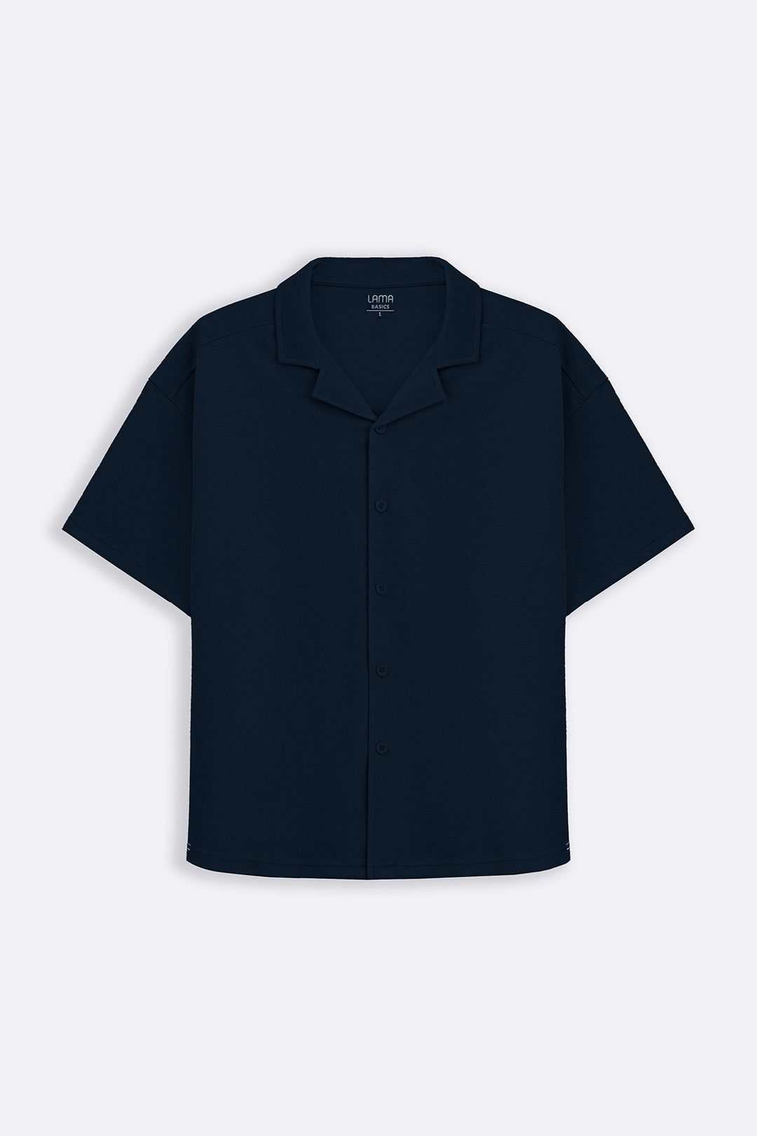 NAVY KNITTED RESORT SHIRT