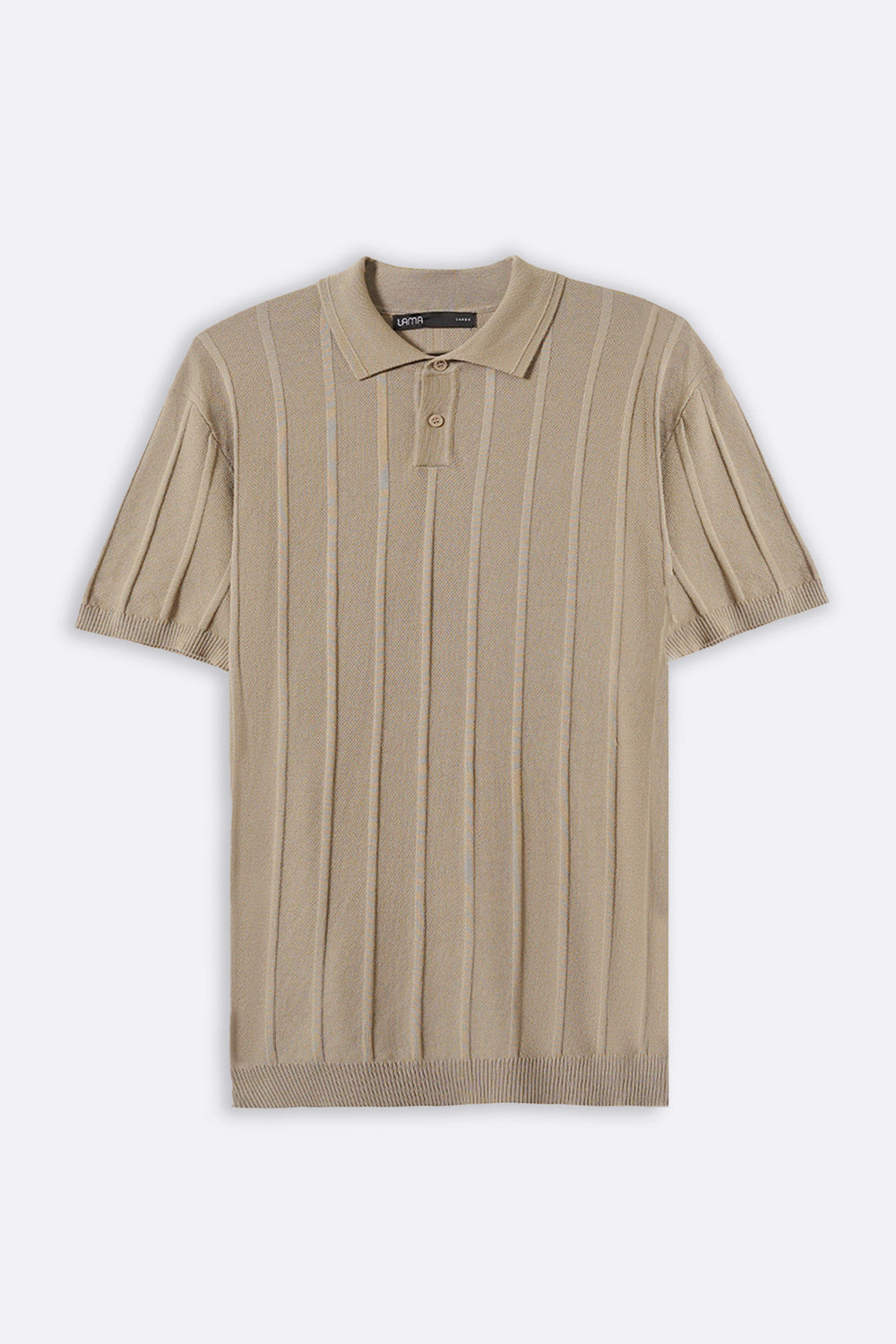SAND VISCOSE KNIT POLO