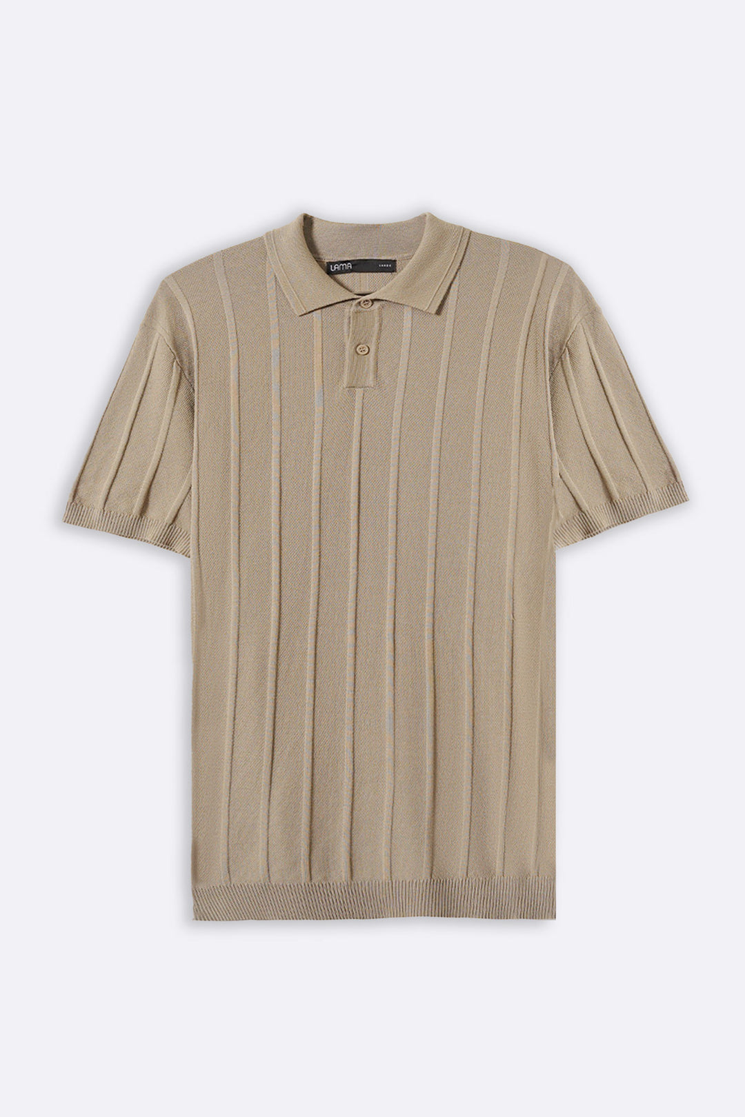 SAND VISCOSE KNIT POLO