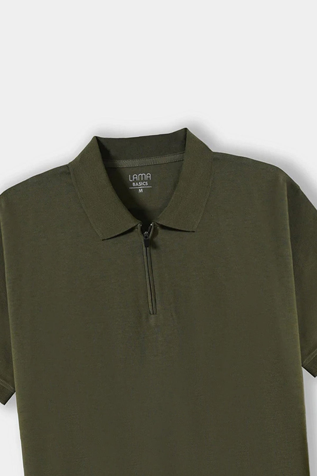 OLIVE QUARTER ZIP POLO