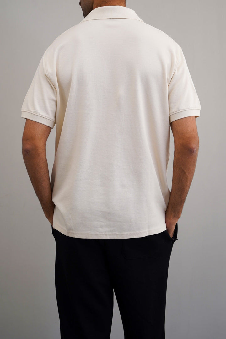 IVORY KNITTED POLO