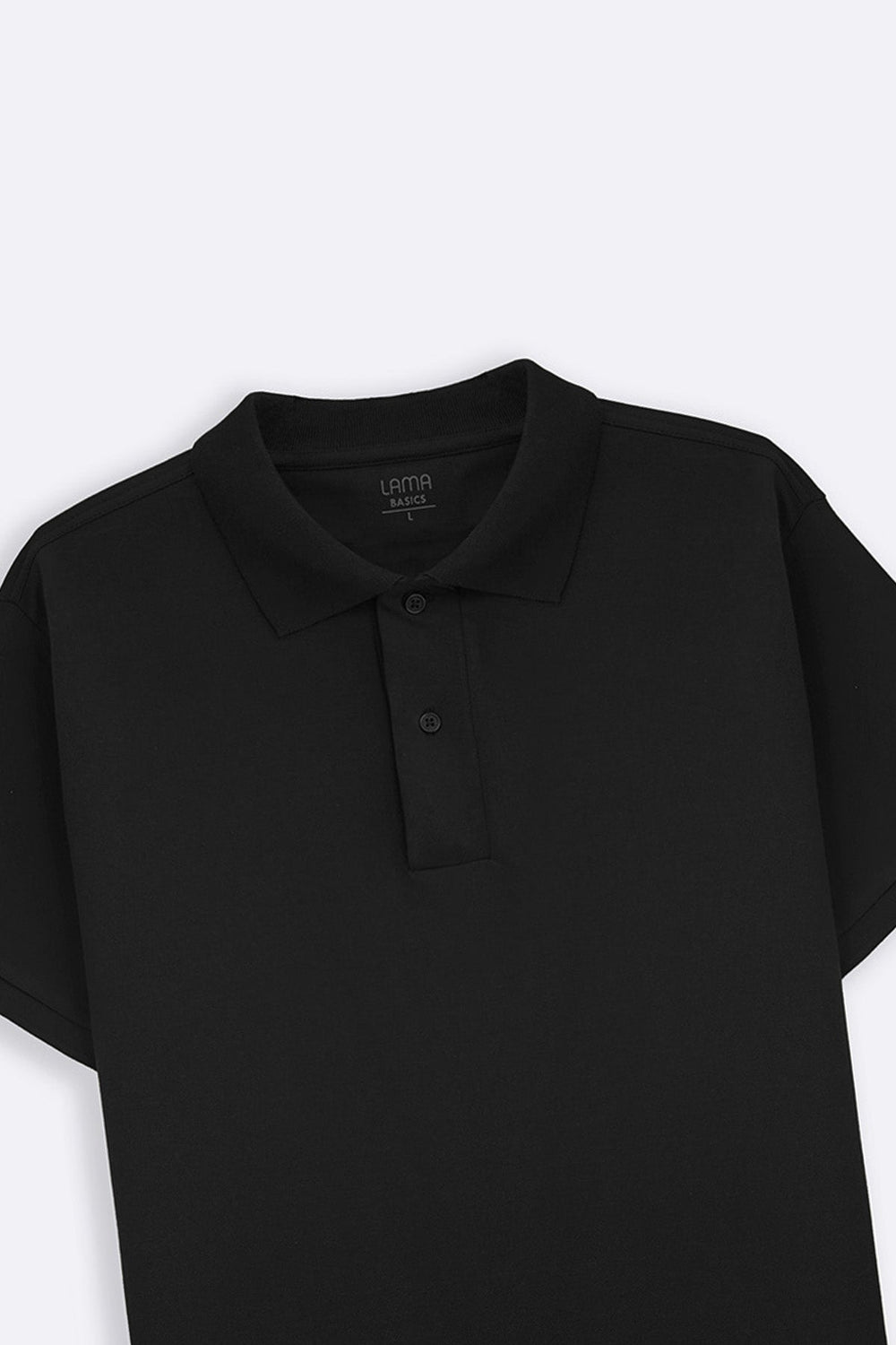 BLACK COTTON POLO SHIRT